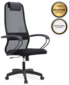Καρέκλα γραφείου Prince Megapap με ύφασμα Mesh χρώμα μαύρο 66,5x70x123/133εκ. - 0077691