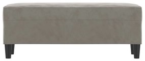 vidaXL Πάγκος Ανοιχτό Γκρι 100 x 35 x 41 εκ. Βελούδινος