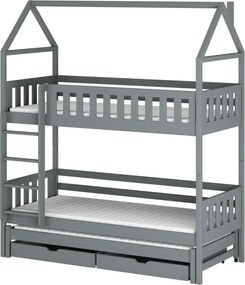 Παιδική Κουκέτα Σπιτάκι IGA 80x180 grey