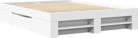 vidaXL Πλαίσιο Κρεβατιού Λευκό 160x200 εκ. Επεξεργασμένο Ξύλο