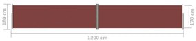 Σκίαστρο Πλαϊνό Συρόμενο Καφέ 180 x 1200 εκ. - Καφέ