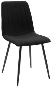 Καρέκλα Noor μαύρο ύφασμα και μεταλλικό πόδι 44x53x86εκ 4αδα 44x53x86 εκ.