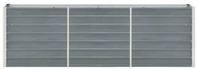 vidaXL Ζαρντινιέρα Υπερυψωμένη Γκρι 240x40x77 εκ. Γαλβανισμ. Χάλυβας