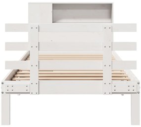 vidaXL Κρεβάτι Βιβλιοθήκη Χωρίς Στρώμα 90x190 εκ Μασίφ Ξύλο Πεύκου