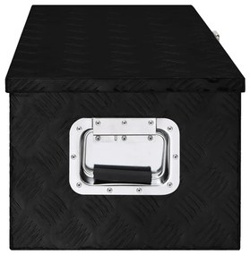 vidaXL Κουτί Αποθήκευσης Μαύρο 80 x 39 x 30 εκ. από Αλουμίνιο