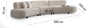 Corner Sofa Pars Cream (L1 + 01 + 1R) - Corner v2 Cream