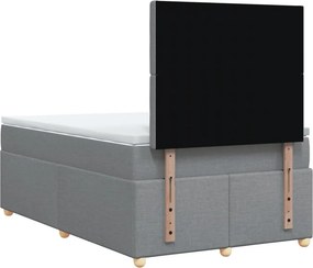 vidaXL Κρεβάτι Boxspring με Στρώμα Ανοιχτό Γκρι 120x190 εκ. Υφασμάτινο