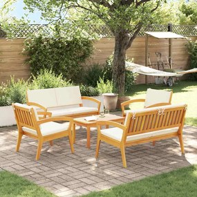 vidaXL Σετ Μπριζόλας 5 τεμαχίων με Μαξιλάρια - Μασίφ ξύλο ακακίας