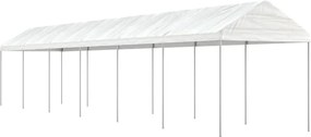 vidaXL Κιόσκι με Τέντα Λευκό 13,38 x 2,28 x 2,69 μ. από Πολυαιθυλένιο