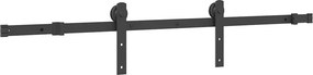 vidaXL Κιτ υλικού συρόμενης πόρτας 152 cm χάλυβα μαύρο
