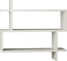 Ραφιέρα τοίχου Paralel Megapap χρώμα λευκό 70x22x65εκ.