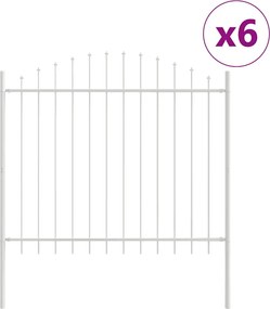 vidaXL Φράχτης Κήπου 6 pcs Λευκό 170 x 165 cm