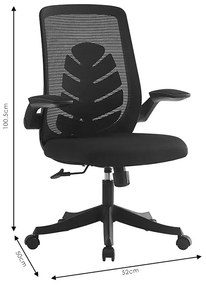 Καρέκλα γραφείου εγρασίας Enrich pakoworld ύφασμα mesh γκρι - Ύφασμα - 254-000007