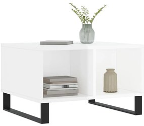 vidaXL Τραπεζάκι Σαλονιού Γυαλ. Λευκό 60x50x36,5 εκ. Επεξεργ. Ξύλο