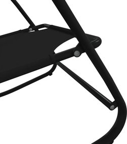 vidaXL Ξαπλώστρα Κουνιστή Μαύρη από Ατσάλι και Textilene