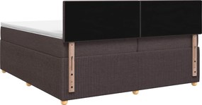 vidaXL Κρεβάτι box spring με στρώμα Σκούρο Καφέ 200 x 200 cm Ύφασμα