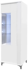 Βιτρίνα Nashville B110, Άσπρο, Γυαλιστερό λευκό, Με πόρτες, Ο αριθμός των θυρών: 2, 160x52x40cm, 46 kg | Epipla1.gr