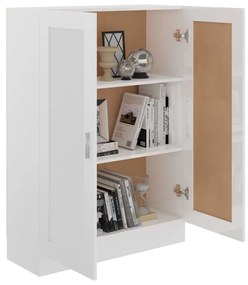 vidaXL Βιβλιοθήκη Γυαλιστερό Λευκό 82,5 x 30,5 x 115 εκ. Μοριοσανίδα