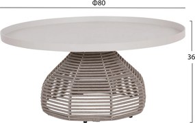 ΣΕΤ ΣΑΛΟΝΙ 5ΤΜΧ DRISCOLL ΗM6473.02 IVORY ΑΛΟΥΜΙΝΙΟ--ΜΠΕΖ ΣΧΟΙΝΙ & OLEFIN ΥΦΑΣΜΑ