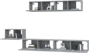 vidaXL Σετ Επίπλων Τηλεόρασης 5 Τεμ. Γκρι Sonoma Επεξεργασμένο Ξύλο