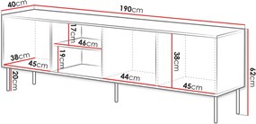 Έπιπλο τηλεόρασης Inserto 190 3D1W-Mauro