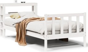 vidaXL Σκελετός Κρεβ. Χωρίς Στρώμα Λευκό 90x200 εκ Μασίφ Πεύκο