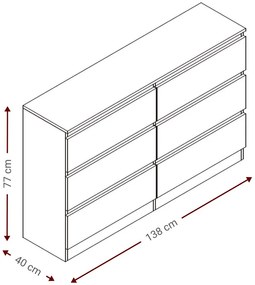 Συρταριέρα Juniper 6S-Leuko