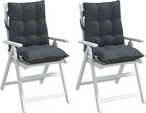 vidaXL Μαξιλάρια Καρέκλας Χαμηλή Πλάτη 2 τεμ. Ανθρακί Ύφασμα Oxford