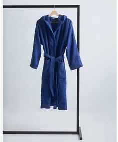 Unisex Βαμβακερό Πετσετέ Μονόχρωμο Μπουρνούζι με Κουκούλα Adore Medium Μπλε Navy