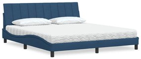 VidaXL Κρεβάτι με Στρώμα Hanko Μπλε 180x200 εκ. Υφασμάτινο