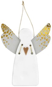 Στολίδι Χριστουγεννιάτικο Αγγελάκι Heart Gold LBTRD0090232 9cm Multi Raeder