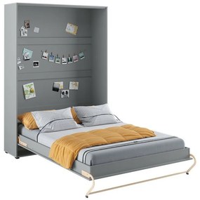 Κρεβάτι - ντουλάπα Concept Pro Lenart AH109, Διπλό, Γκρι, 140x200, Πλαστικοποιημένη μοριοσανίδα, Τάβλες για Κρεβάτι, 155x237x217cm | Epipla1.gr