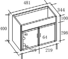 Martin Thaleia HDPE 50 Silver Grey - Αδιάβροχος Πάγκος με Νιπτήρα 50x37