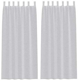 vidaXL Κουρτίνες με κουρτίνες 2 pcs Ανοιχτό γκρι 140x175cm Πολυεστέρας