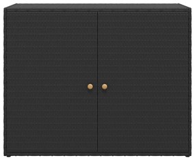 vidaXL Ντουλάπι Αποθήκευσης Κήπου Μαύρο 100x55,5x80 εκ Συνθετικό Ρατάν