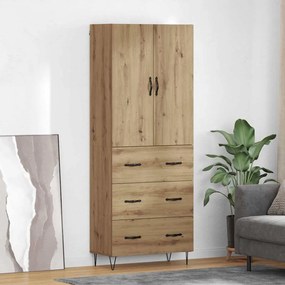 vidaXL Highboard 2 pcs Artisan Oak Μηχανική ξυλεία και γυαλί