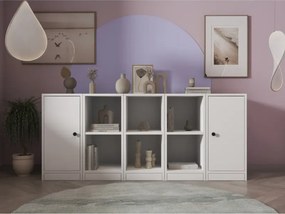 Κονσόλα με ράφια και ντουλάπια Λευκό 161x40x72 cm