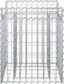 vidaXL Ανασηκωμένο κρεβάτι gabion Ασημί