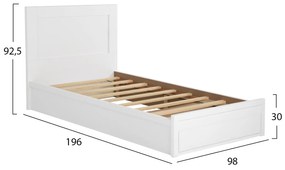 ΚΡΕΒΑΤΙ MELANY HM346.05 ΜΕ 1 ΣΥΡΤΑΡΙ ΛΕΥΚΟ ΓΙΑ ΣΤΡΩΜΑ 90Χ190 εκ.