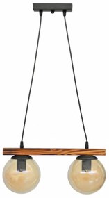 Φωτιστικό Οροφής Δίφωτο Heronia Cable 30-0072 Wood
