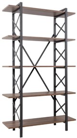 ATERMON ΒΙΒΛΙΟΘΗΚΗ 5ΡΑΦΙΑ ΚΑΡΥΔΙ ΜΑΥΡΟ 100x34xH170cm 28-0206