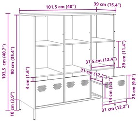 Ραφιέρα Πράσινο Λαδί 101,5x39x103,5 εκ. από Ατσάλι - Πράσινο