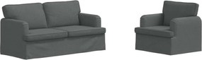 vidaXL Καναπές 2 pcs Σκούρο Γκρι