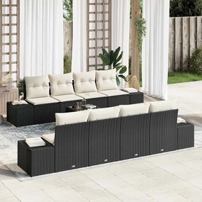 vidaXL Σετ Καναπέ Κήπου 7 pcs Μαύρο και κρεμ 55 x 55 x 37 εκ