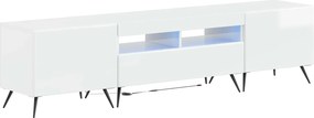 vidaXL Ντουλάπα LED Τηλεόρασης BREDA 3 τμχ. Γυαλιστερό Λευκό