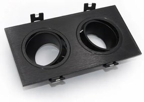 Χωνευτό Σποτ Οροφής Κινητό Διπλό 2xGU10 17,3x93 Lumen-21-04701261-Μαύρο 21-04701261