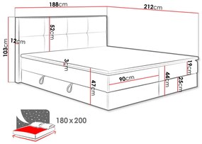 Επενδυμένο κρεβάτι Euphoria-Kafe-180 x 200
