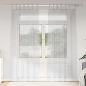 vidaXL Κουρτίνες με κουρτίνες 2 pcs Ανοιχτό γκρι Πολυεστέρας