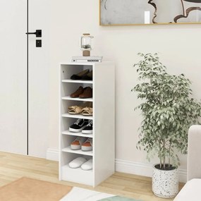 vidaXL Παπουτσοθήκη Λευκή 31,5 x 35 x 90 εκ. από Μοριοσανίδα