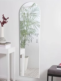 Διακοσμητικός καθρέφτης τοίχου MDF οβάλ Λευκό 165x45 cm